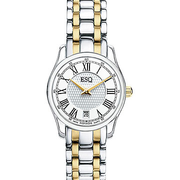 LADY'S ESQ WHITE ROMAN DIAL SS BRAC WATCH